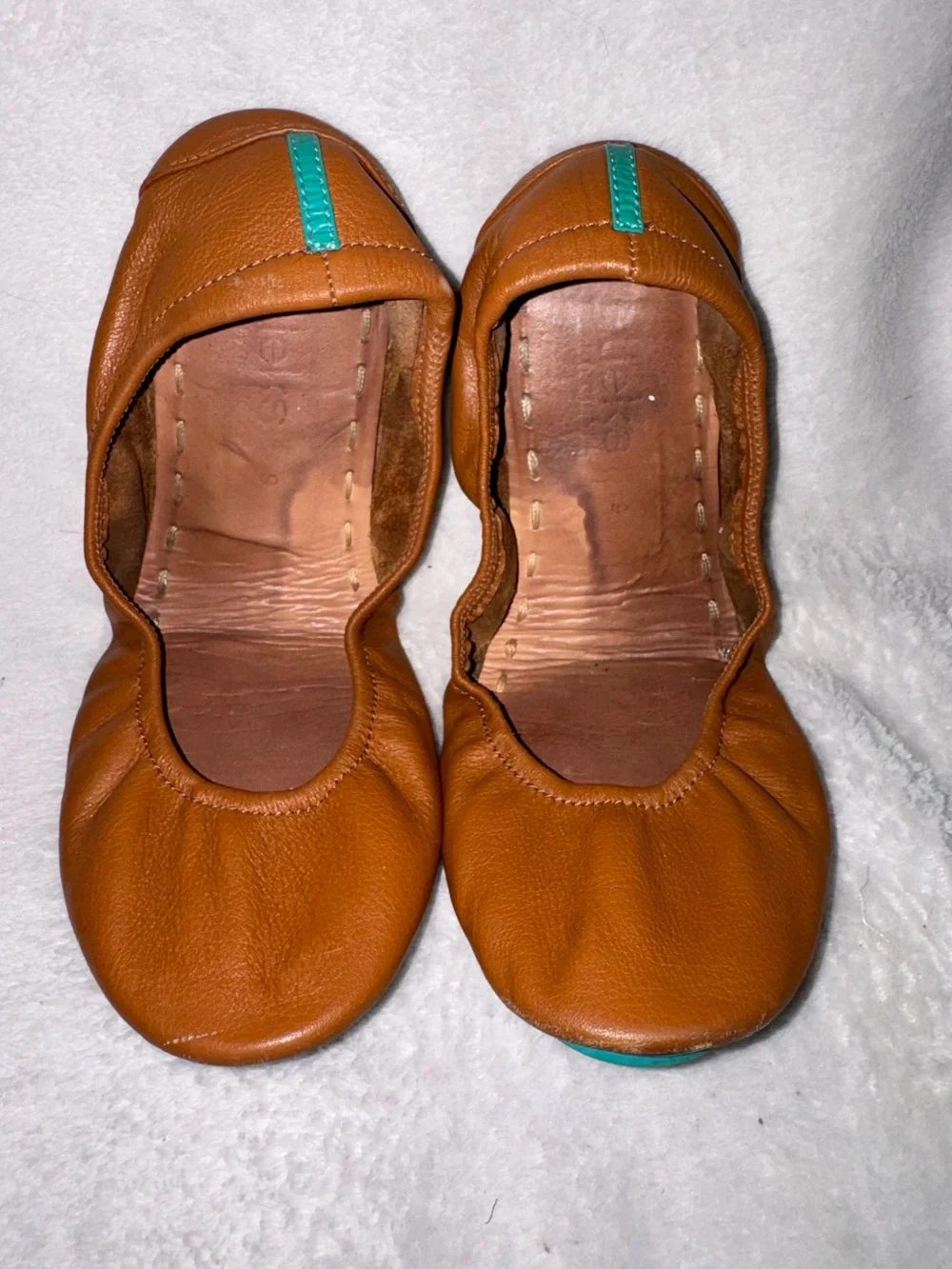 Classic Women's Tan Leather Ballet Flats - Comfortable Everyday Shoes